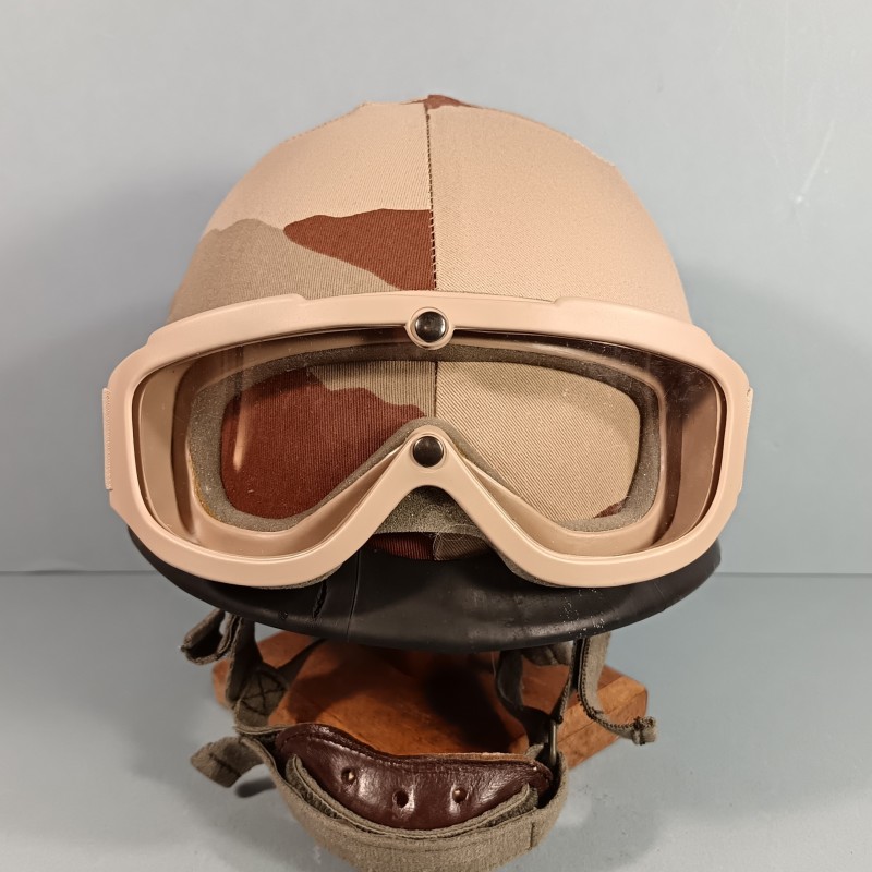 CASQUE F1 CAMOUFLE DAGUET GUERRE DU GOLF 1990 - 1991 COUVRE CASQUE ET LUNETTES BOLLE LEGION ETRANGERE DESERT STROM