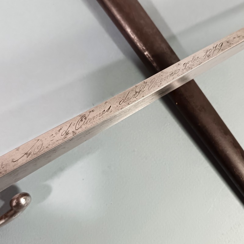 BAIONNETTE POUR FUSIL GRAS FRANCAIS MODELE 1874 AU MEME NUMERO MANUFACTURE D'ARMES DE ST ETIENNE OCTOBRE 1879