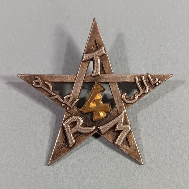 INSIGNE MILITAIRE 4 ème RTM REGIMENT DE TIRAILLEURS MAROCAINS FABRICATION DRAGO PARIS OLIVIER METRA