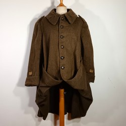 MANTEAU OU CAPOTE TROUPES MONTEES MODELE 1920-1935 DRAP TROUPE KAKI BOUTONS KAKIS POUR UN CAPITAINE D'ETAT MAJOR