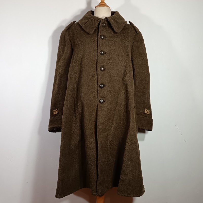 MANTEAU OU CAPOTE TROUPES MONTEES MODELE 1920-1935 DRAP TROUPE KAKI BOUTONS KAKIS POUR UN CAPITAINE D'ETAT MAJOR