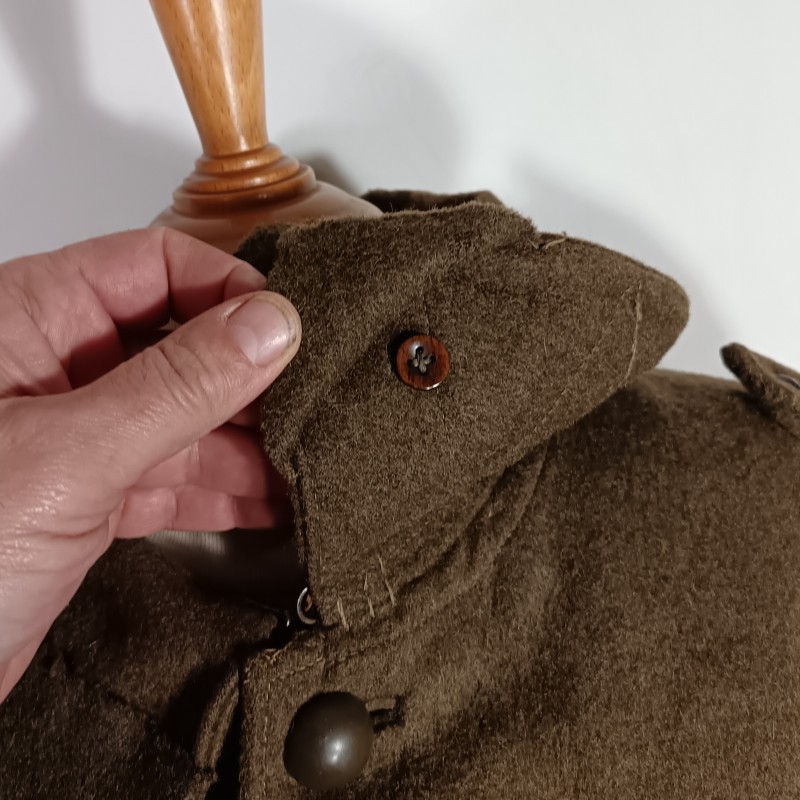 MANTEAU OU CAPOTE TROUPES MONTEES MODELE 1920-1935 DRAP TROUPE KAKI BOUTONS KAKIS POUR UN CAPITAINE D'ETAT MAJOR