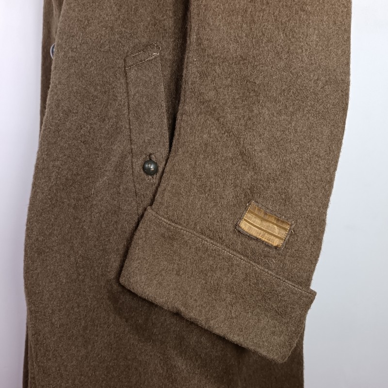MANTEAU OU CAPOTE TROUPES MONTEES MODELE 1920-1935 DRAP TROUPE KAKI BOUTONS KAKIS POUR UN CAPITAINE D'ETAT MAJOR