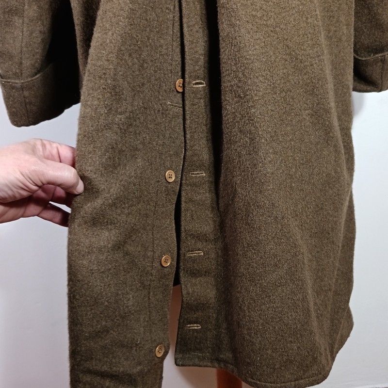 MANTEAU OU CAPOTE TROUPES MONTEES MODELE 1920-1935 DRAP TROUPE KAKI BOUTONS KAKIS POUR UN CAPITAINE D'ETAT MAJOR