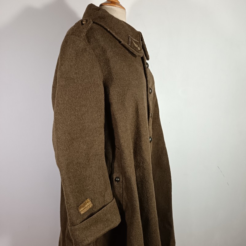 MANTEAU OU CAPOTE TROUPES MONTEES MODELE 1920-1935 DRAP TROUPE KAKI BOUTONS KAKIS POUR UN CAPITAINE D'ETAT MAJOR