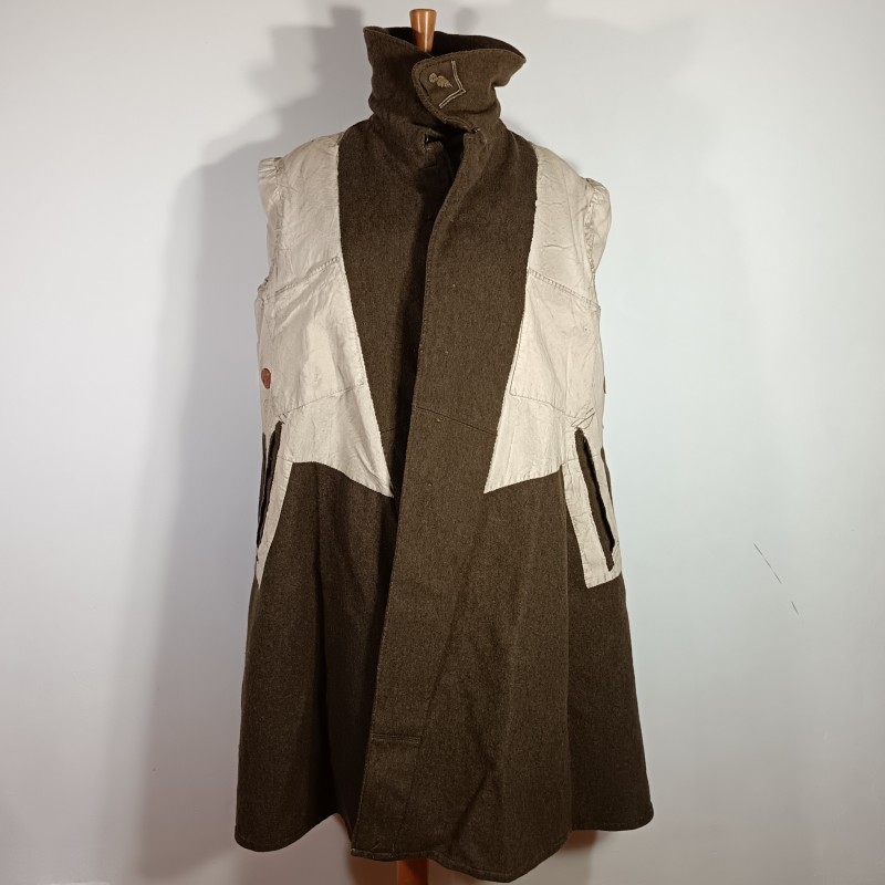 MANTEAU OU CAPOTE TROUPES MONTEES MODELE 1920-1935 DRAP TROUPE KAKI BOUTONS KAKIS POUR UN CAPITAINE D'ETAT MAJOR