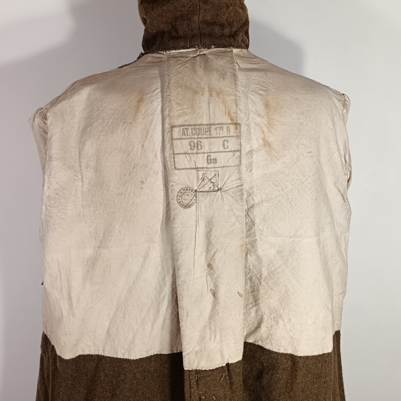MANTEAU OU CAPOTE TROUPES MONTEES MODELE 1920-1935 DRAP TROUPE KAKI BOUTONS KAKIS POUR UN CAPITAINE D'ETAT MAJOR