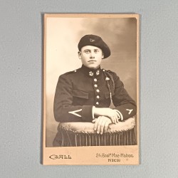 PHOTO CDV D'UN SOLDAT DU 25 ème BCA BATAILLON DE CHASSEURS ALPIN GUERRE 1914 1918 ET ANNEES 1930