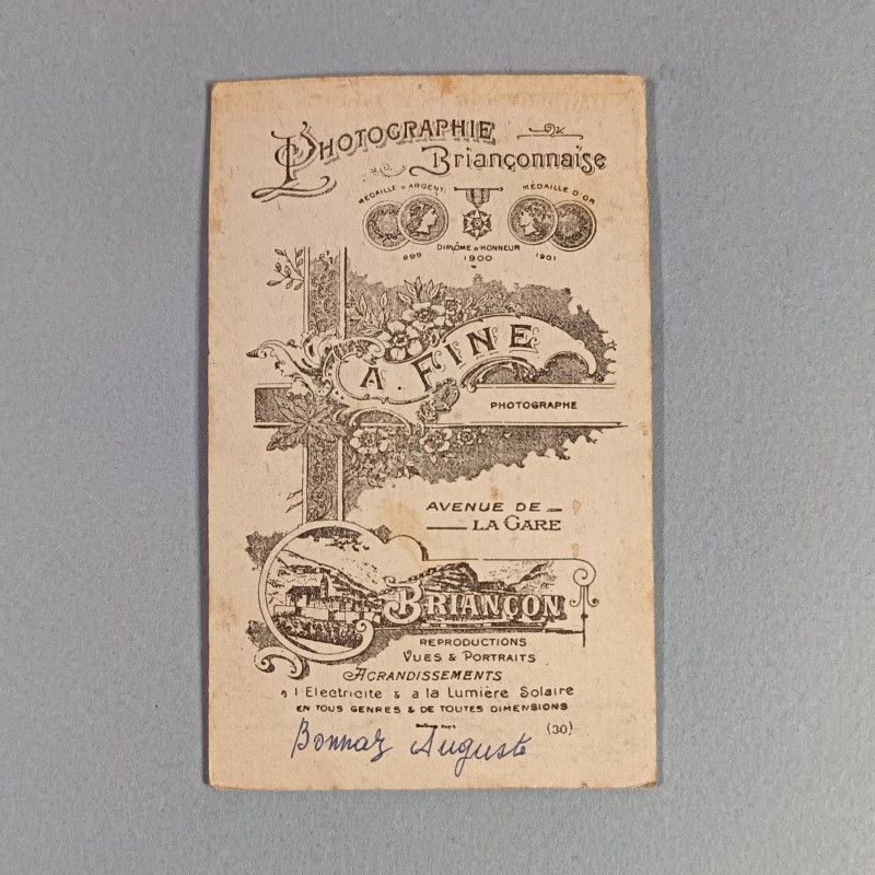 PHOTO CDV D'UN CHASSEUR DU 159 ème RIA REGIMENT D'INFANTERIE ALPINE VERS 1900 ET GUERRE 1914 1918