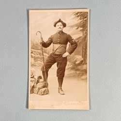 PHOTO CDV D'UN CHASSEUR DU 97 ème RIA REGIMENT D'INFANTERIE ALPINE VERS 1900 ET GUERRE 1914 1918