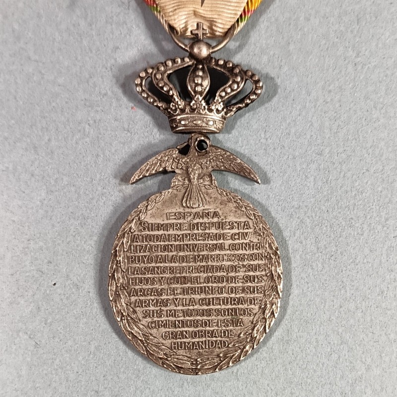 ESPAGNE MAROC MEDAILLE DE LA PAZ 1909 1927 LA PAIX AU MAROC GUERRE DU RIF MARRUECOS ETOILE ARGENT