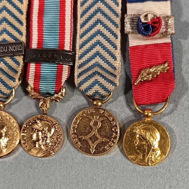 FRANCE BARRETTE DE 6 REDUCTIONS DES MEDAILLES MILITAIRES D'UN ANCIEN DE LA GUERRE D'ALGERIE ET AFRIQUE DU NORD AFN