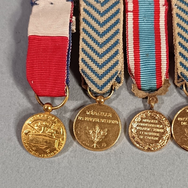 FRANCE BARRETTE DE 6 REDUCTIONS DES MEDAILLES MILITAIRES D'UN ANCIEN DE LA GUERRE D'ALGERIE ET AFRIQUE DU NORD AFN