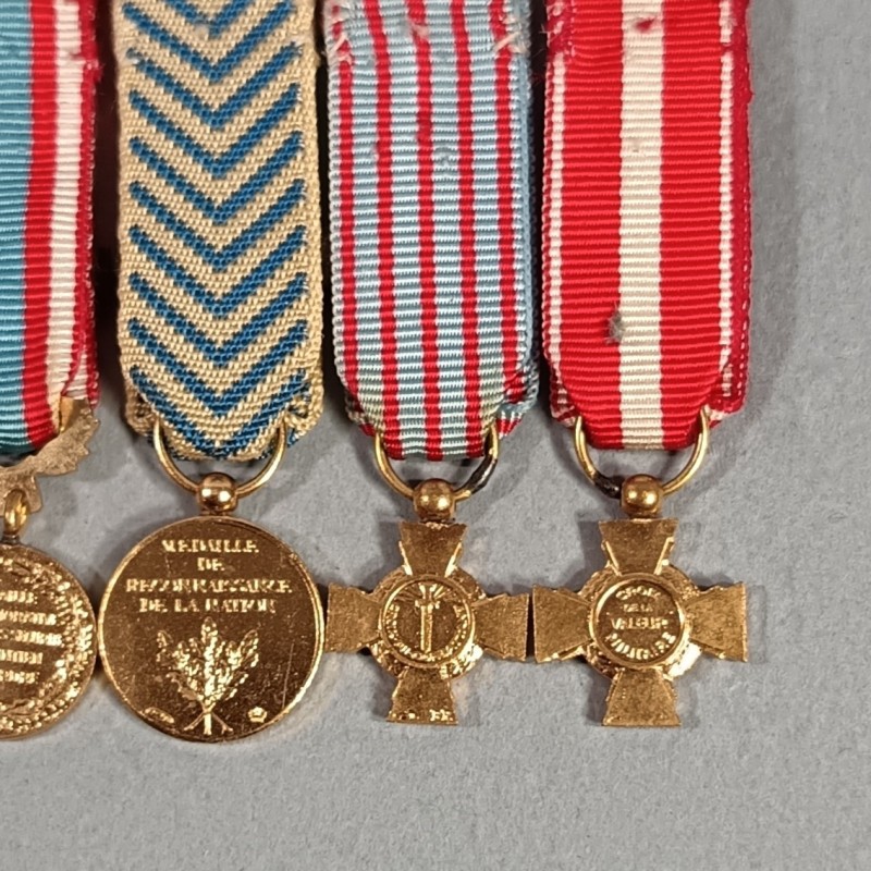 FRANCE BARRETTE DE 6 REDUCTIONS DES MEDAILLES MILITAIRES D'UN ANCIEN DE LA GUERRE D'ALGERIE ET AFRIQUE DU NORD AFN