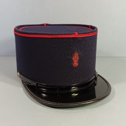 KEPI DE SAPEUR POMPIER FABRICATION ANNEES 1960 TAILLE 55 GRENADE ROUGE ET DOREE