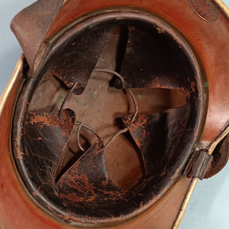 CASQUE DE SAPEURS POMPIERS ALLEMANDS VERS 1900 GERMAN FIREFIGHTER'S HELMET FABRICANT J.G. LIER A BIBERACH RISS