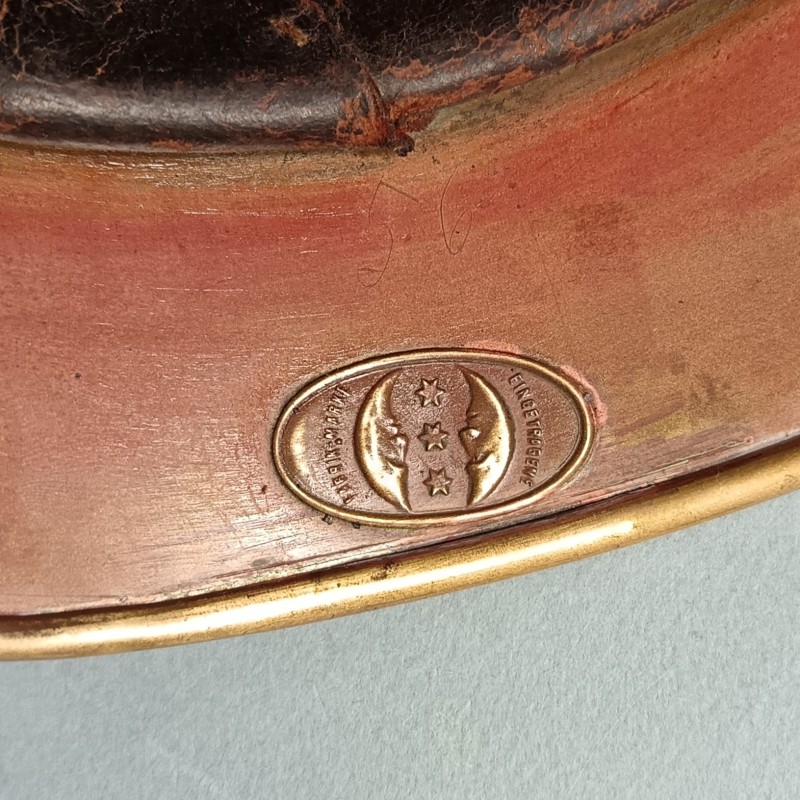 CASQUE DE SAPEURS POMPIERS ALLEMANDS VERS 1900 GERMAN FIREFIGHTER'S HELMET FABRICANT J.G. LIER A BIBERACH RISS