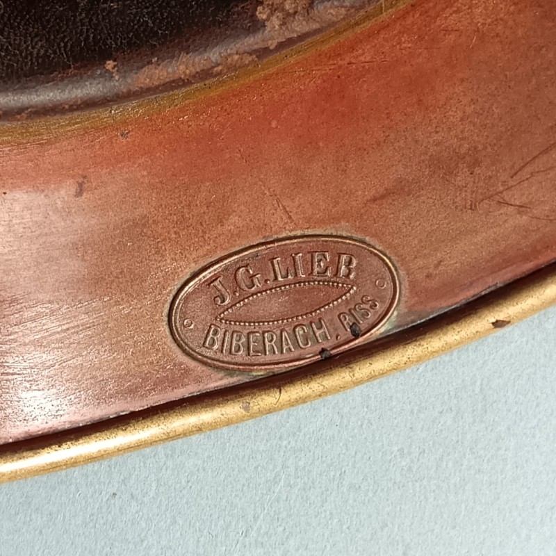 CASQUE DE SAPEURS POMPIERS ALLEMANDS VERS 1900 GERMAN FIREFIGHTER'S HELMET FABRICANT J.G. LIER A BIBERACH RISS