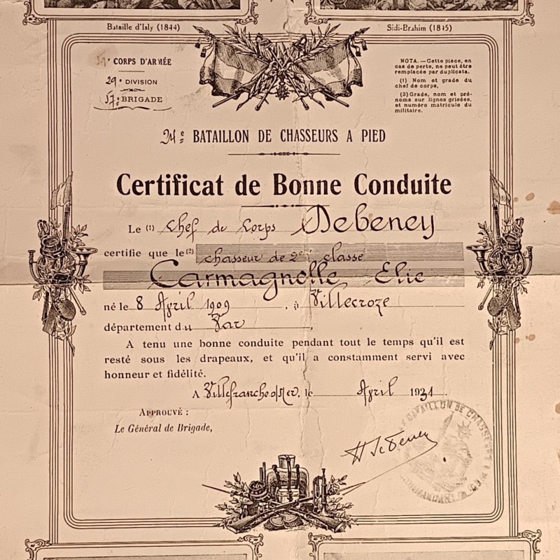 ALBUM PHOTOS REGIMENTAIRE SOUVENIR DU 24 ème BATAILLON DE CHASSEURS ALPINS 1930 ET CITATION VILLEFRANCHE SUR MER