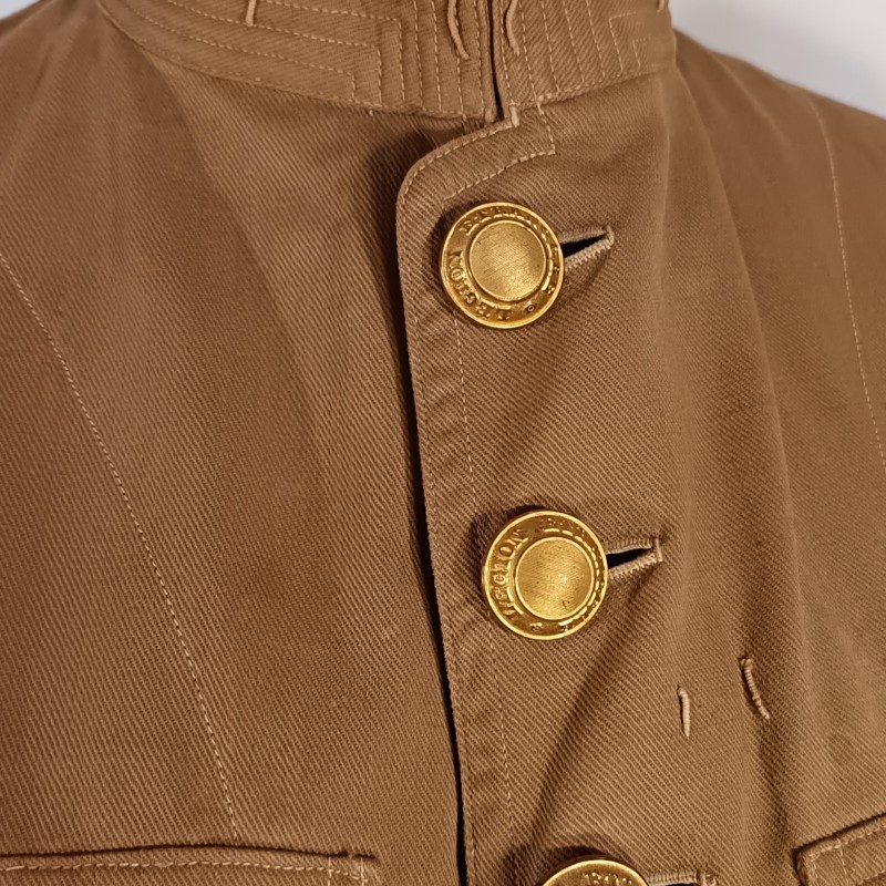 VAREUSE VESTE OFFICIER OU SOUS OFF MODELE 1880-1893 TROUPE COLONIALES BOUTONS LEGION COULEUR BEIGE SABLE