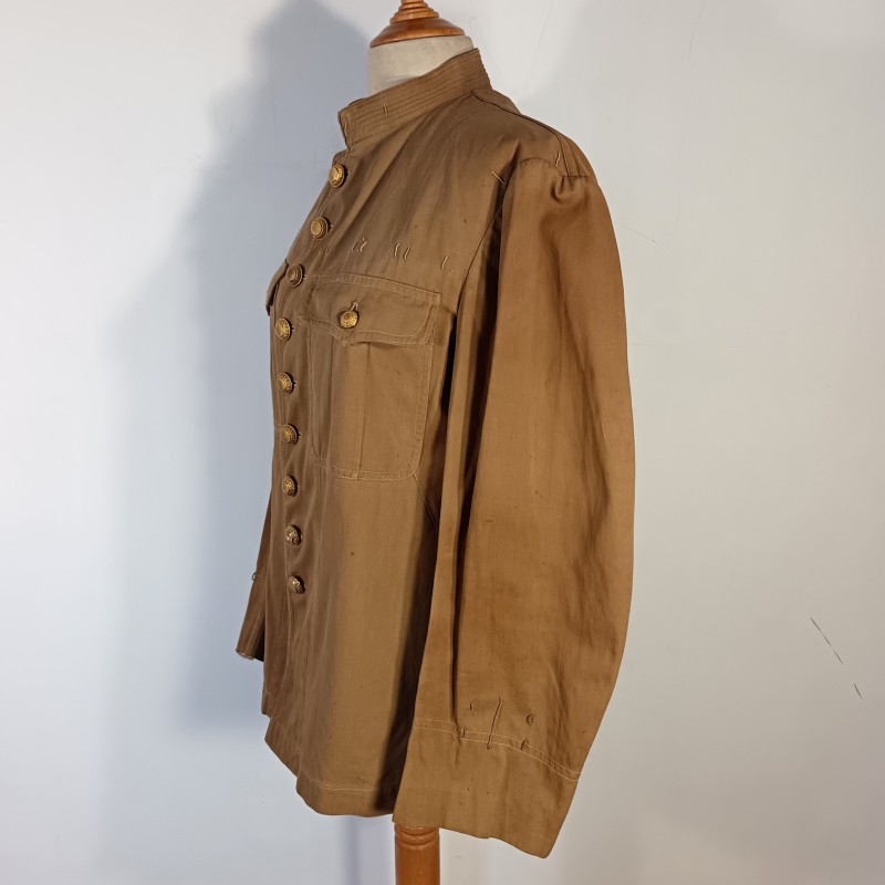 VAREUSE VESTE OFFICIER OU SOUS OFF MODELE 1880-1893 TROUPE COLONIALES BOUTONS LEGION COULEUR BEIGE SABLE