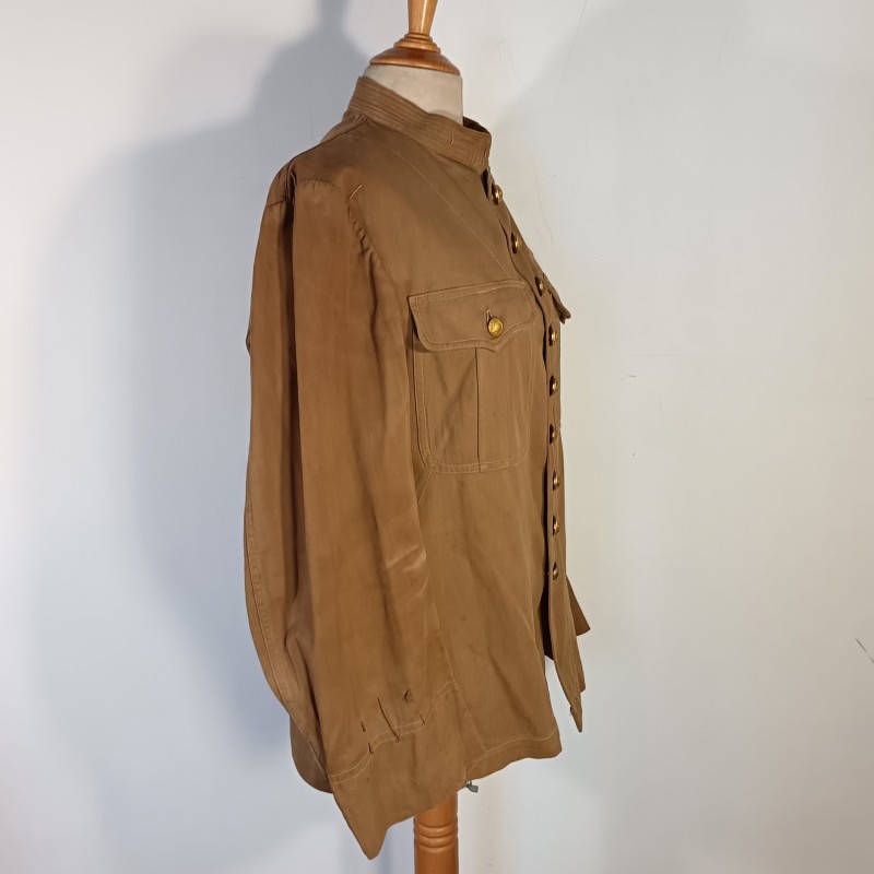 VAREUSE VESTE OFFICIER OU SOUS OFF MODELE 1880-1893 TROUPE COLONIALES BOUTONS LEGION COULEUR BEIGE SABLE