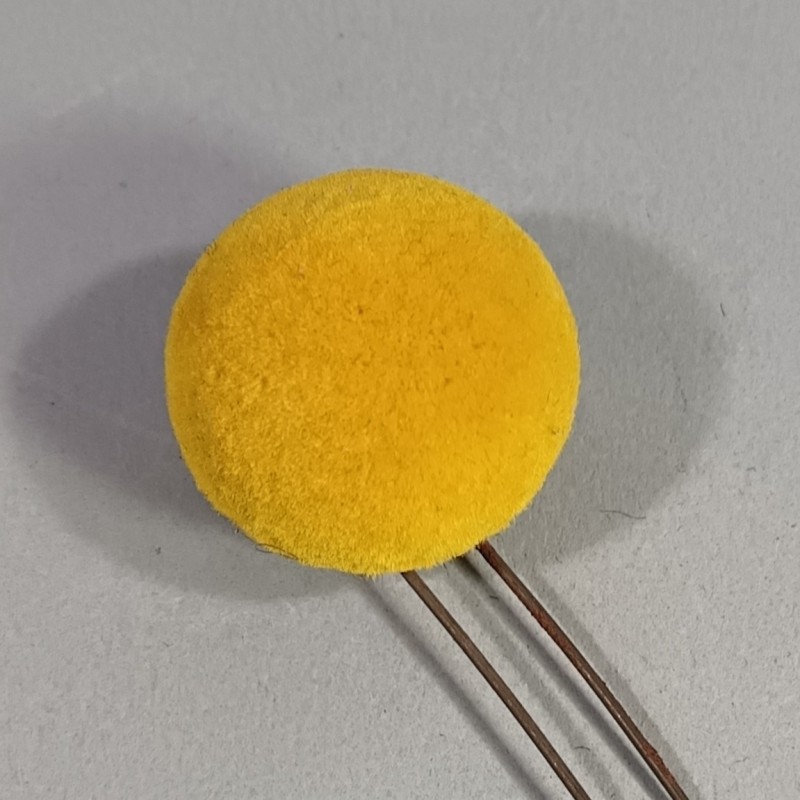 POMPON DE SHAKO TROUPE MODELE 1872 1874 JAUNE JONQUILLE POUR L'INFANTERIE