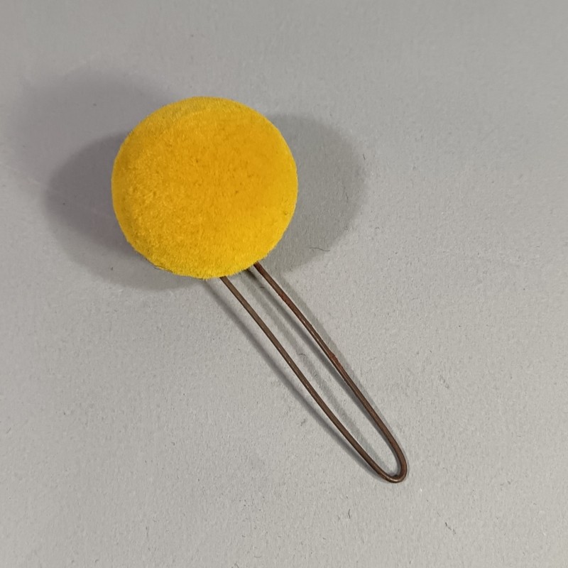 POMPON DE SHAKO TROUPE MODELE 1872 1874 JAUNE JONQUILLE POUR L'INFANTERIE