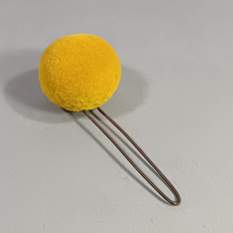 POMPON DE SHAKO TROUPE MODELE 1872 1874 JAUNE JONQUILLE POUR L'INFANTERIE