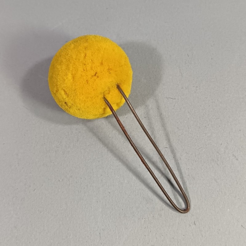 POMPON DE SHAKO TROUPE MODELE 1872 1874 JAUNE JONQUILLE POUR L'INFANTERIE