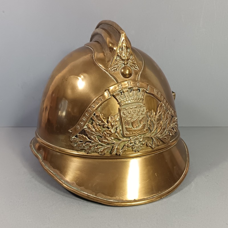 CASQUE DES SAPEURS-POMPIERS DE LA VILLE DE PARIS BSPP MODELE 1885 1895 FABRICANT FRANCK & FILS BREVETE SGDG
