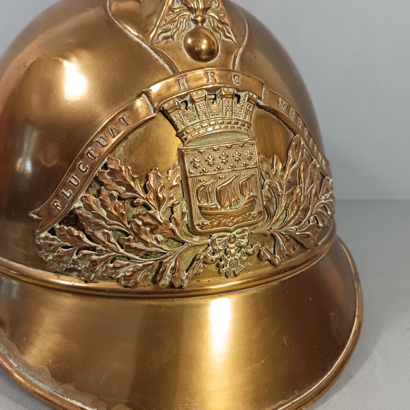 CASQUE DES SAPEURS-POMPIERS DE LA VILLE DE PARIS BSPP MODELE 1885 1895 FABRICANT FRANCK & FILS BREVETE SGDG
