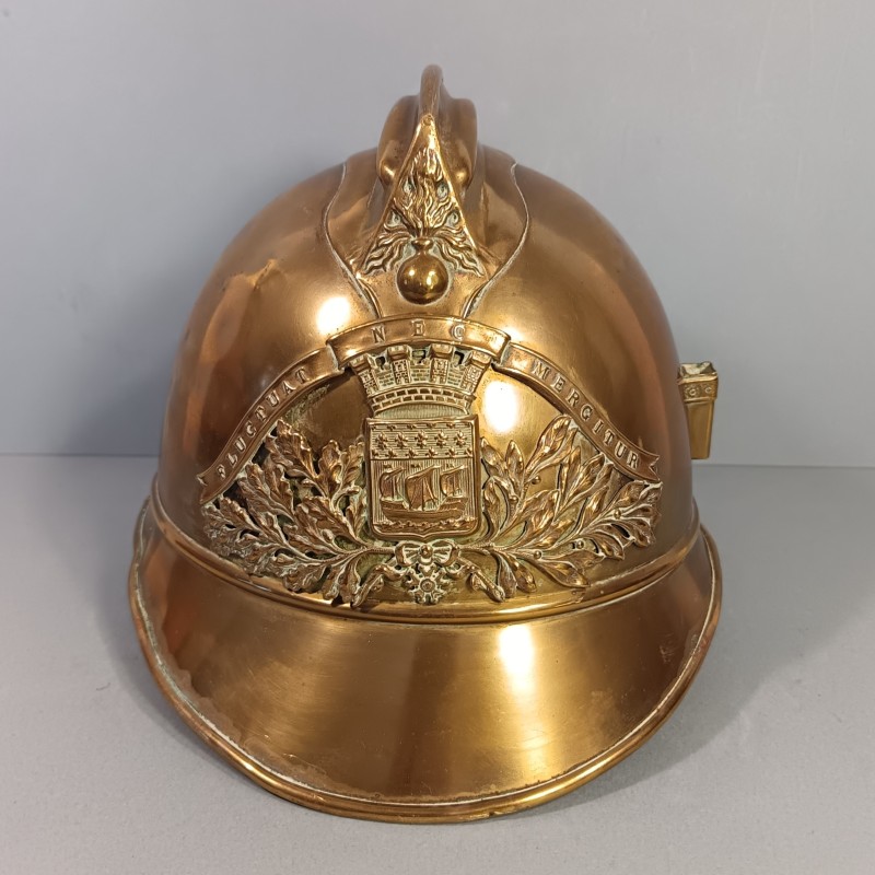 CASQUE DES SAPEURS-POMPIERS DE LA VILLE DE PARIS BSPP MODELE 1885 1895 FABRICANT FRANCK & FILS BREVETE SGDG