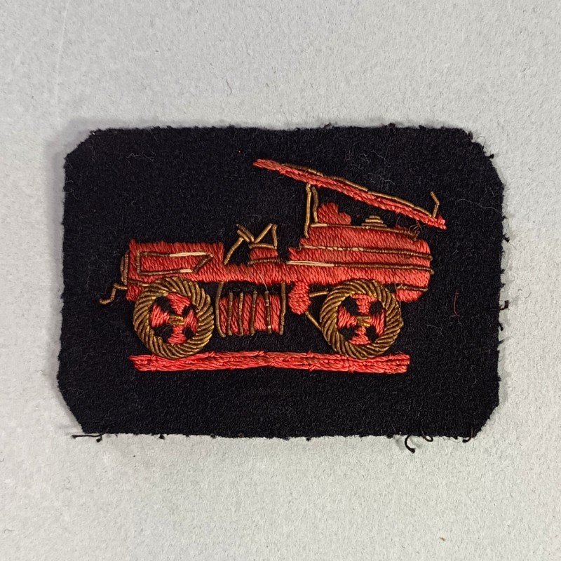 INSIGNE TISSU BRODE BREVET DE CONDUCTEUR ENGIN POMPE DU BATAILLON DES SAPEURS POMPIERS DE PARIS BSPP ANNEES 1920 1930