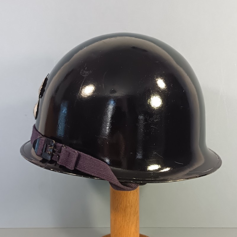 CASQUE MODELE 1951 DE GENDARMERIE GRENADE ARGENTEE LINER DATE 1965 ET LOURD DATE 1960 GENDARME DEPARTEMENTALE