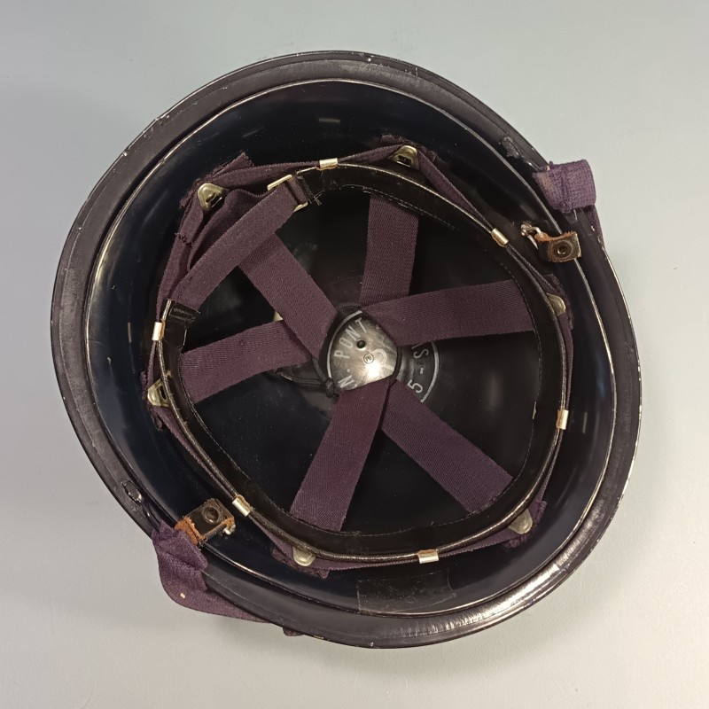 CASQUE MODELE 1951 DE GENDARMERIE GRENADE ARGENTEE LINER DATE 1965 ET LOURD DATE 1960 GENDARME DEPARTEMENTALE