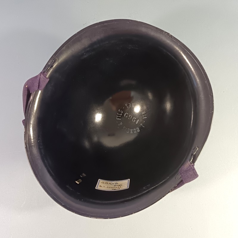 CASQUE MODELE 1951 DE GENDARMERIE GRENADE ARGENTEE LINER DATE 1965 ET LOURD DATE 1960 GENDARME DEPARTEMENTALE