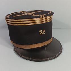 KEPI DE CAPITAINE DU 28 ème REGIMENT DE SAPEURS TELEGRAPHISTES DE TRANSMISSIONS MODELE 1919 - 1931 GUERRE 1939 - 1945