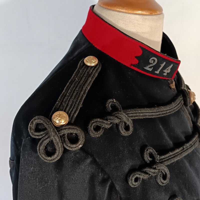 VESTE DOLMAN D'UNIFORME D'UN CAPITAINE DU 214 ème REGIMENT D'INFANTERIE 1914