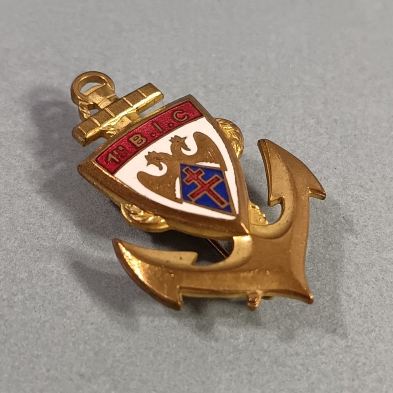 INSIGNE MILITAIRE 1 er BIC BATAILLON D'INFANTERIE COLONIALE ARMEE DE LIBERATION FABRICATION 1944 1945 G.E. MARDINI PARIS