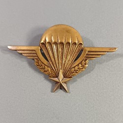 INSIGNE MILITAIRE BREVET PARACHUTISTE NUMEROTE EFFACE FABRICATION DRAGO ROMAINVILLE 1960