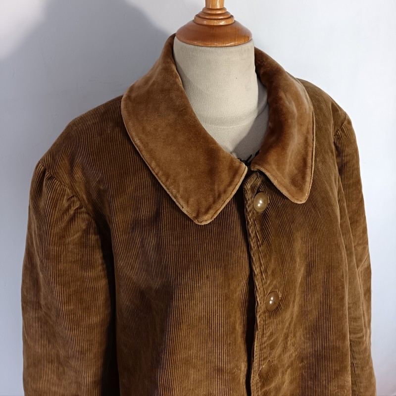 VESTE D'UNIFORME MODELE 1914 EN VELOURS COTELE BEIGE DU 13 ème CORP D'ARMEE ET DATEE 1918 FABRICATION CLERMONT FERRANT
