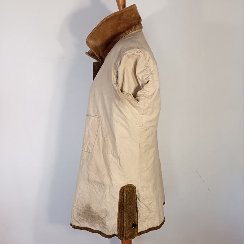 VESTE D'UNIFORME MODELE 1914 EN VELOURS COTELE BEIGE DU 13 ème CORP D'ARMEE ET DATEE 1918 FABRICATION CLERMONT FERRANT