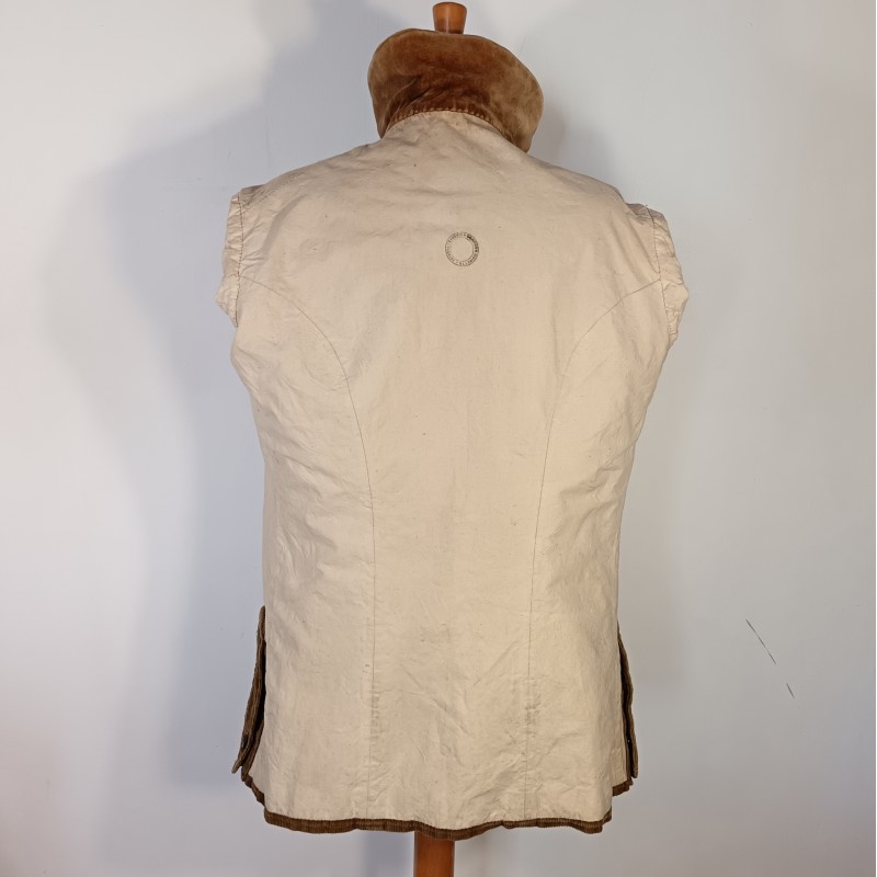VESTE D'UNIFORME MODELE 1914 EN VELOURS COTELE BEIGE DU 13 ème CORP D'ARMEE ET DATEE 1918 FABRICATION CLERMONT FERRANT