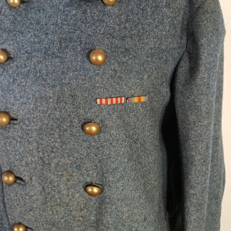 VESTE PALTOT BLEU HORIZON TROUPE DU 184 ème REGIMENT D'ARTILLERIE CAPOTE RETAILLEE DOUBLURE DATEE 1921