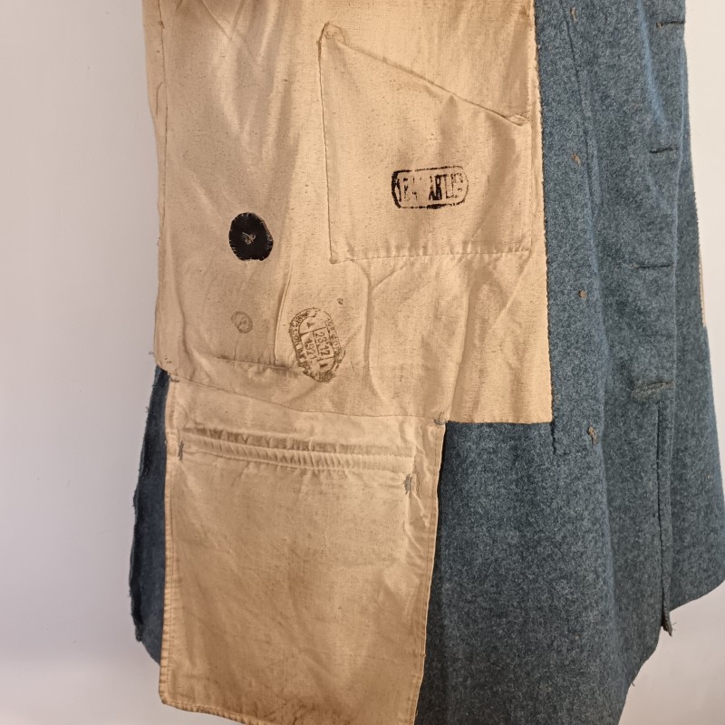 VESTE PALTOT BLEU HORIZON TROUPE DU 184 ème REGIMENT D'ARTILLERIE CAPOTE RETAILLEE DOUBLURE DATEE 1921