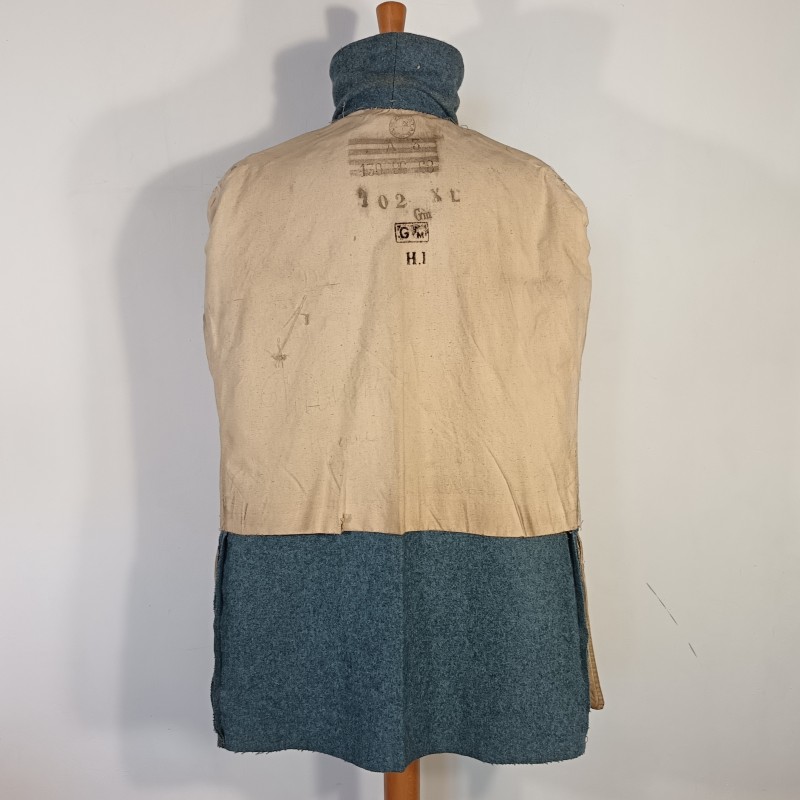 VESTE PALTOT BLEU HORIZON TROUPE DU 184 ème REGIMENT D'ARTILLERIE CAPOTE RETAILLEE DOUBLURE DATEE 1921