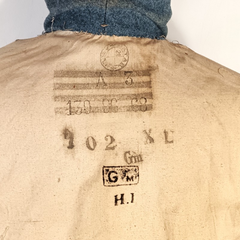 VESTE PALTOT BLEU HORIZON TROUPE DU 184 ème REGIMENT D'ARTILLERIE CAPOTE RETAILLEE DOUBLURE DATEE 1921