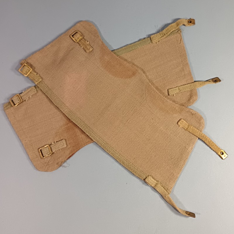 PAIRE DE GUETRES EN WEB ANGLAISES OU CANADIENNES FABRICATION INDIA SUPPLY 1941-42 TAILLE 3