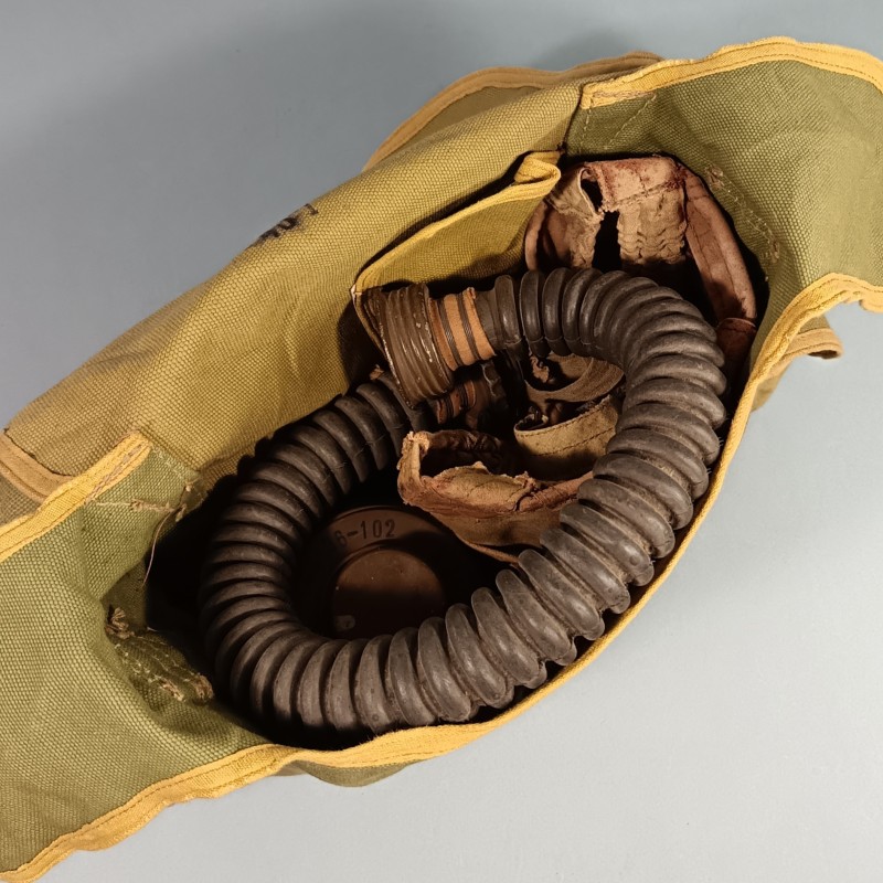 MASQUE A GAZ MILITAIRE FRANÇAIS ANP 31 CARTOUCHE MODELE MB CAMPAGNE DE FRANCE FRENCH GAZ MASK WW2